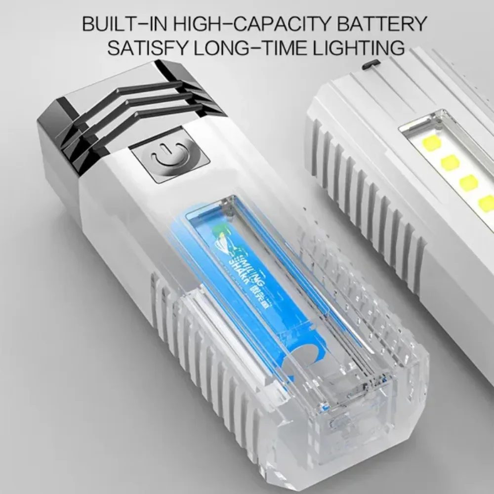 Lanterna LED multifuncional COB, Tocha portátil impermeável, USB recarregável, Luz de acampamento ao ar livre, Caminhadas, Ciclismo, Lâmpada de bicicleta