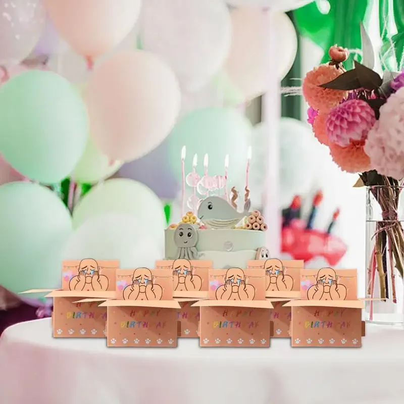 1Pcs Humorous 3D Terrifying Bald Character Design Whimsical Card Hilarious Happy Birthday Card DIY Accessories