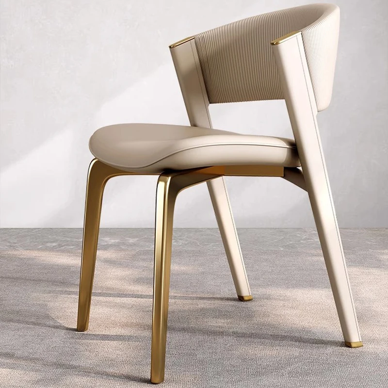 Curve Design Dining Chairs Metal Elegant Gold Leg Office Nordic Living Room Chairs Salon Kitchen Sedie Cucina Home Furniture