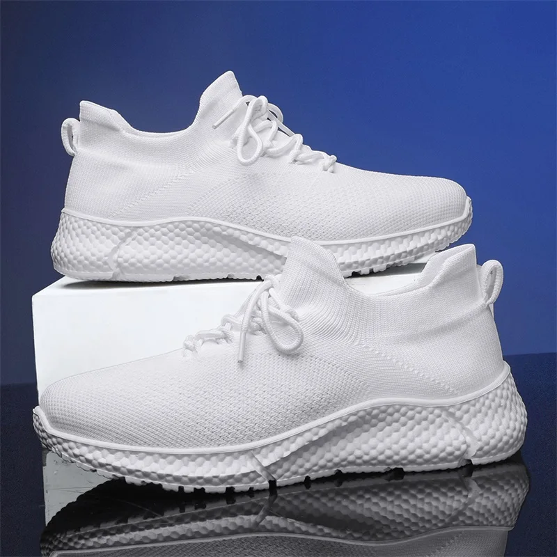 Men Sneakers Low Top Casual Shoes Outdoor Lightweight Breathable Training Shoes Lace Up Summer Mesh Sock Shoes Plus Size 39-45