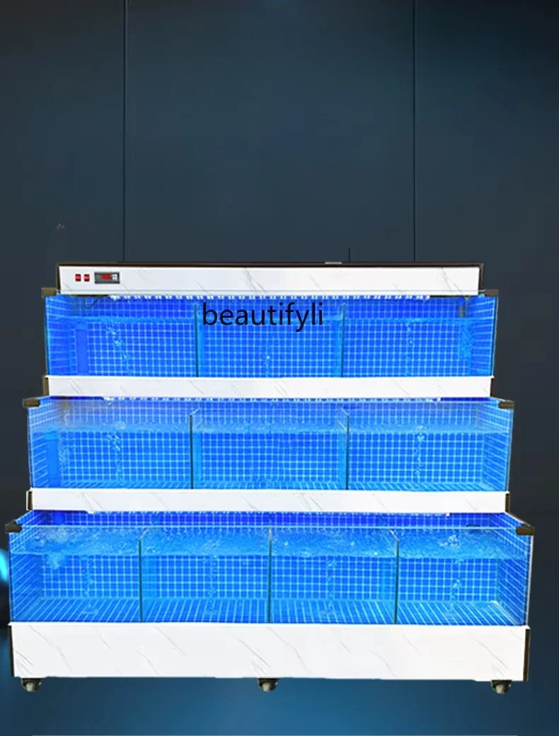 Seafood pool commercial hotel fish tank   movable fresh seawater mixed culture oxygen refrigeration integrated