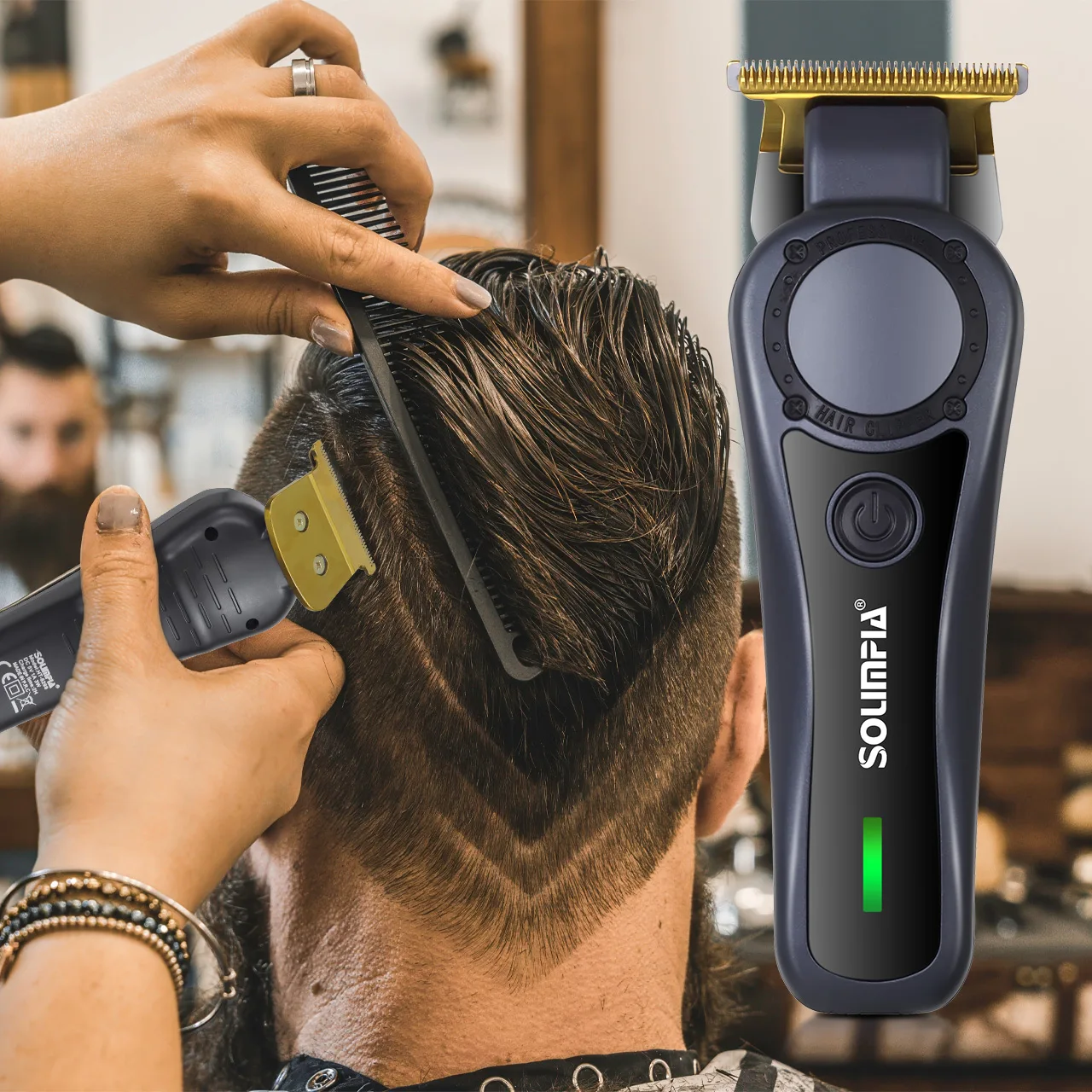 Solimpia hair trimmer electric hair clipper for men Stainless Steel Blade hair cutting machine usb charging grooming kit