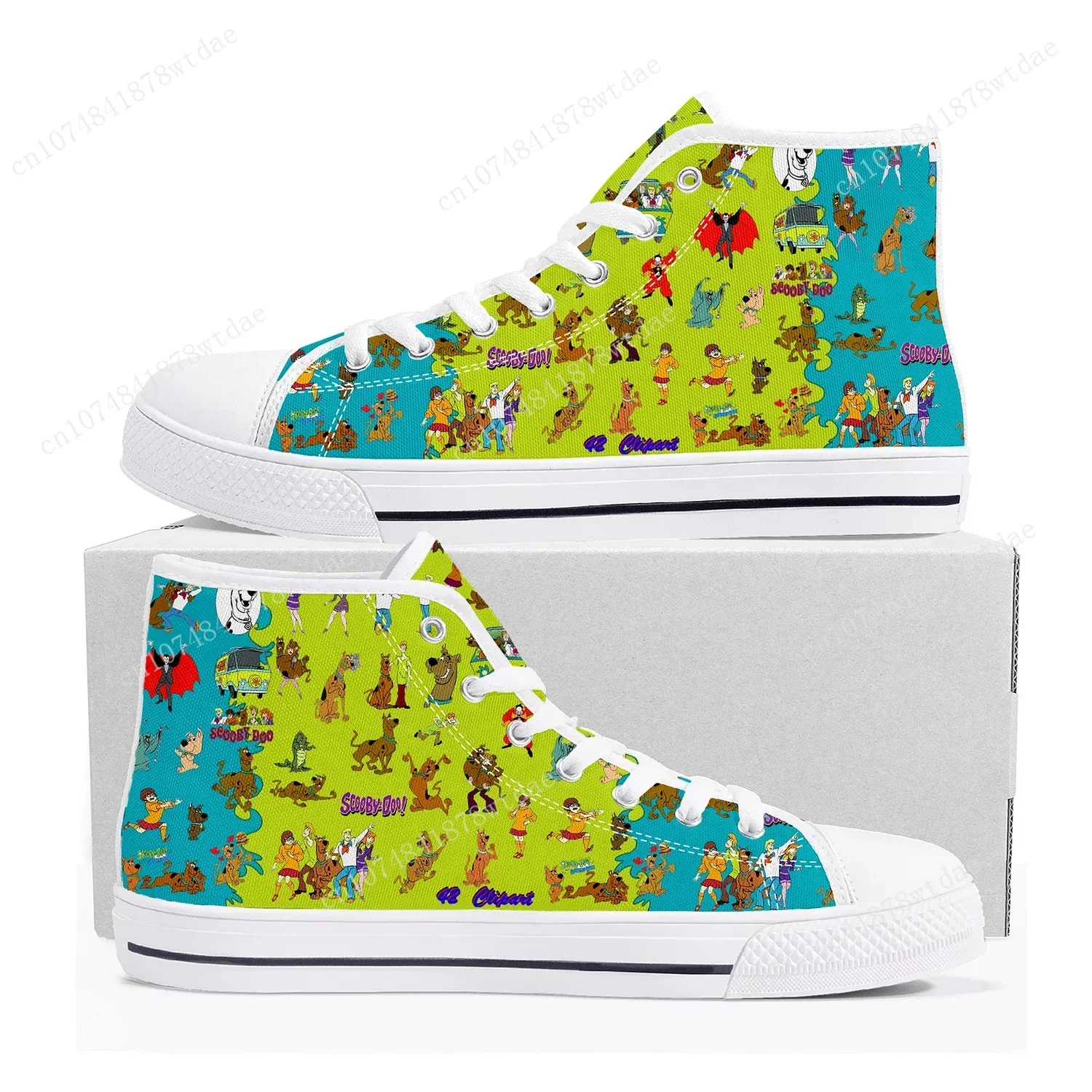 Cheech And Chong With S-Scoobys Smoke High Top Sneakers Mens Womens Teenager High Quality Canvas Sneaker Couple Customized Shoes