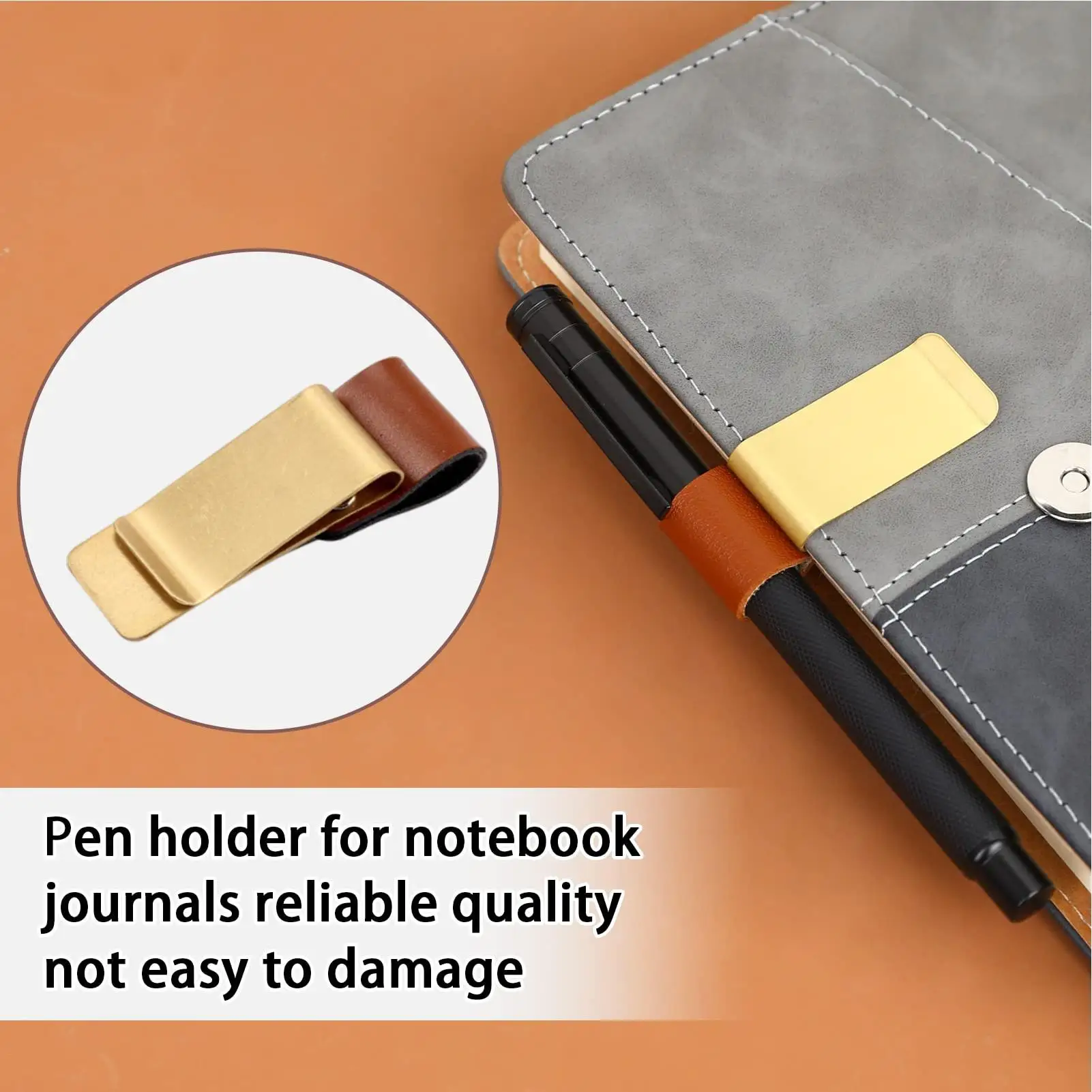 

Notebook Pen Holder Planners Pencil Rack Portable Retro Pen Holder Clip Decoration For Journals Planners Clipboard Paper Erase