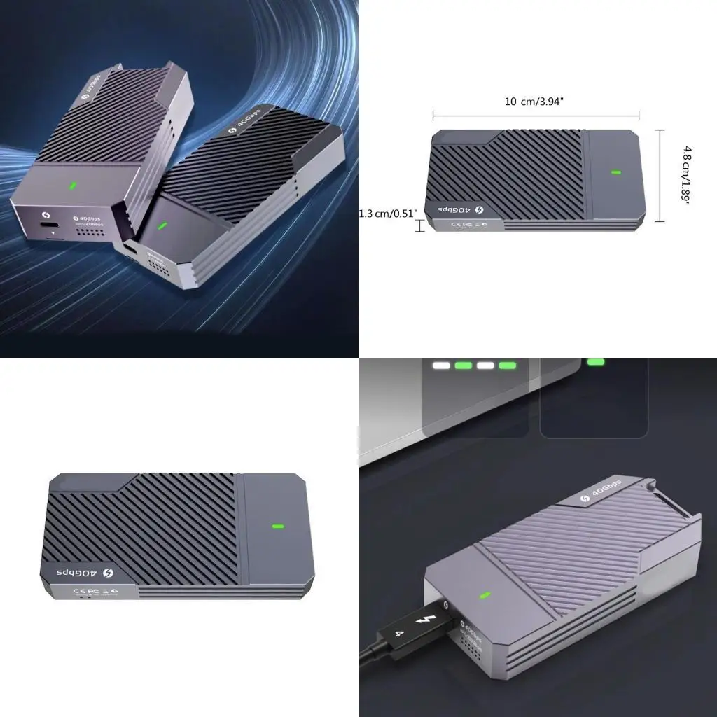 

R53C M.2 NVMe SSD Case USB4 SSD External Enclosure 3/4 USB C Hard Drive