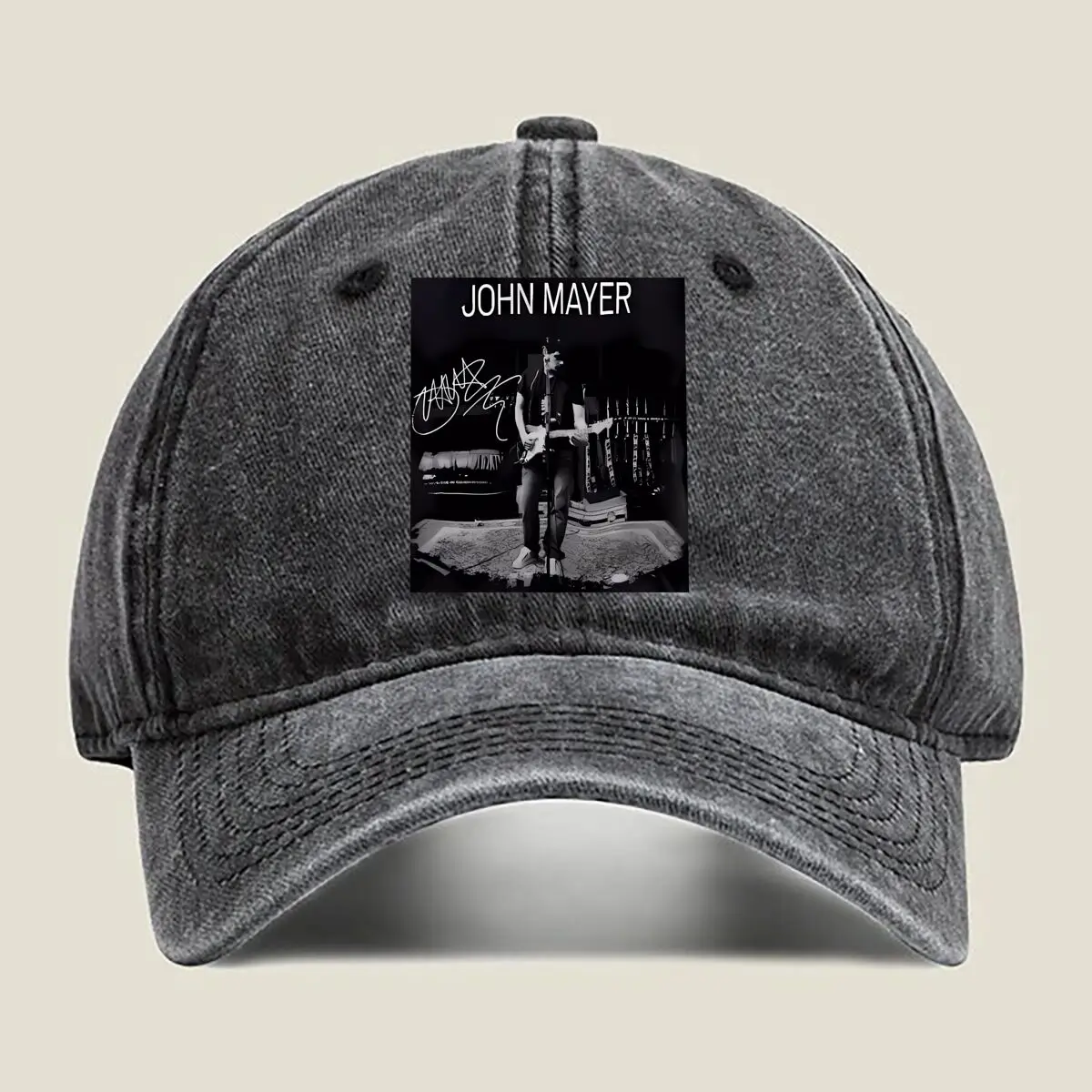 

John Mayer Music - Inspired Portrait Art Washed Baseball Cap