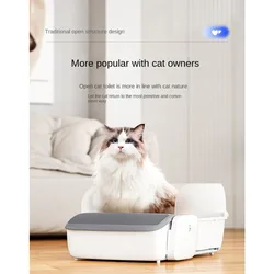 Large Automatic Litter Box with Smart Scoop, Electric Shovel for Self-cleaning Cat Litter, Open Semi-enclosed Cat Toilet