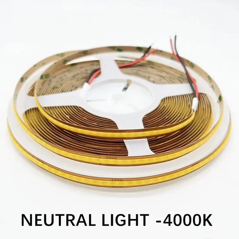 DC 12V/24V 8MM COB LED Strip Free Cut Cuttable 400LEDs/M 528LEDs/M High Density Flexible Tape Home Decoration Lighting 0.5M-10M