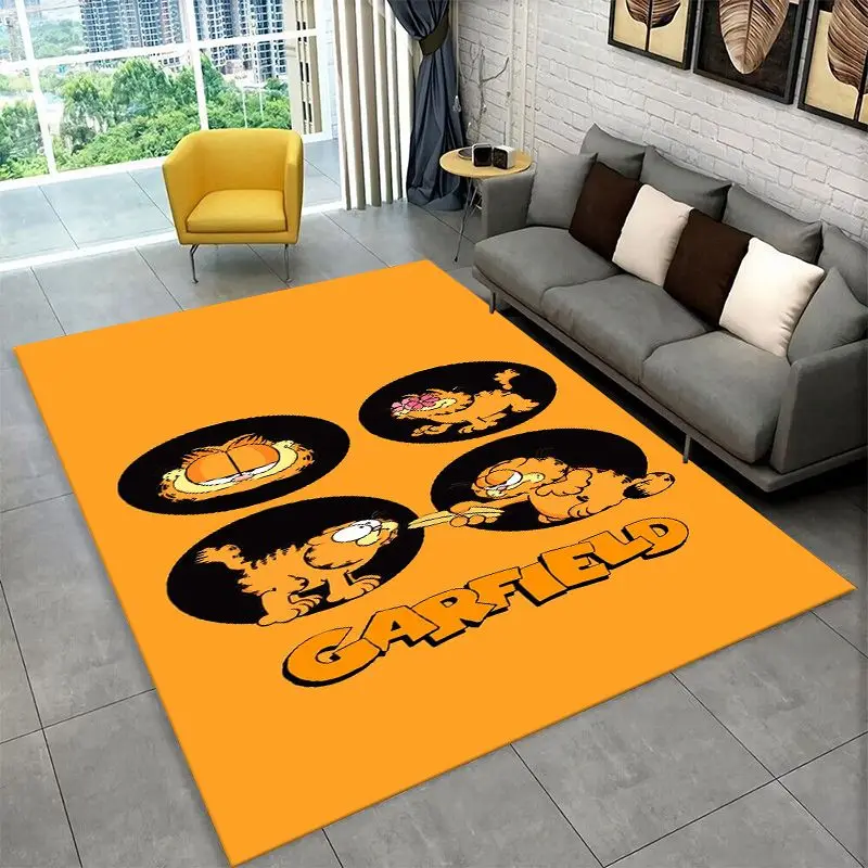 Cartoon Funny G-Garfield Cat Carpet Rug for Playroom Bedroom Living Room Sofa Home Decor,Game Area Rug Non-slip Floor Mat Fest