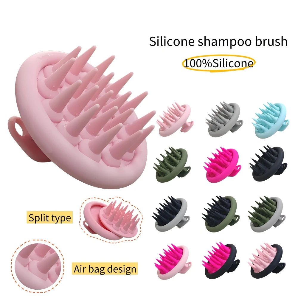Silicone Shampoo Brush Hair Massager body scrubber Head Scalp Massage Comb Body Massage scrubber Bath Salon Hairdressing Tools