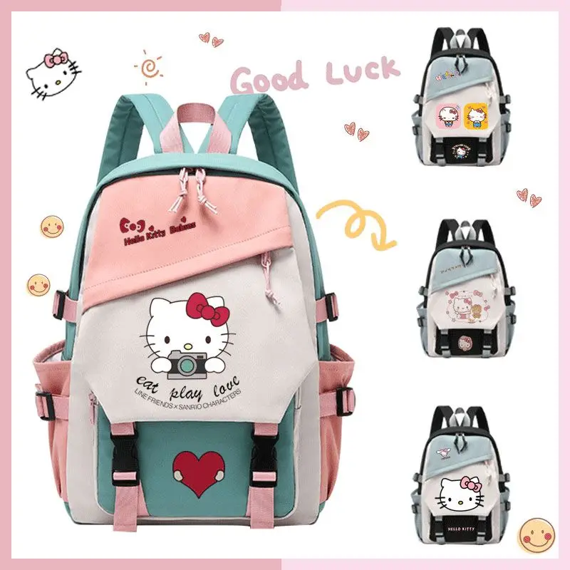 

Miniso Sanrio школьная сумка с героями мультфильмов Hellokitty минималистский студенческий парный вместительный Повседневный Модный милый рюкзак праздничные подарки