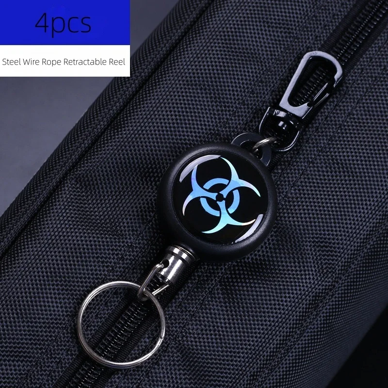 

Набор из 4 противоугонных металлических брелоков с эластичным шнуром и легкооткрывающейся застежкой, спортивные выдвижные кольца для ключей, аксессуары для ключей для активного отдыха, предотвращающие потерю ключей