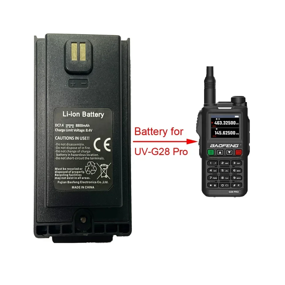 Batteria originale per walkie-talkie UV-G28 UV-G28 Pro Radio Car Charge Cavo USB TypeC per batterie ricaricabili Boafeng serie UV18