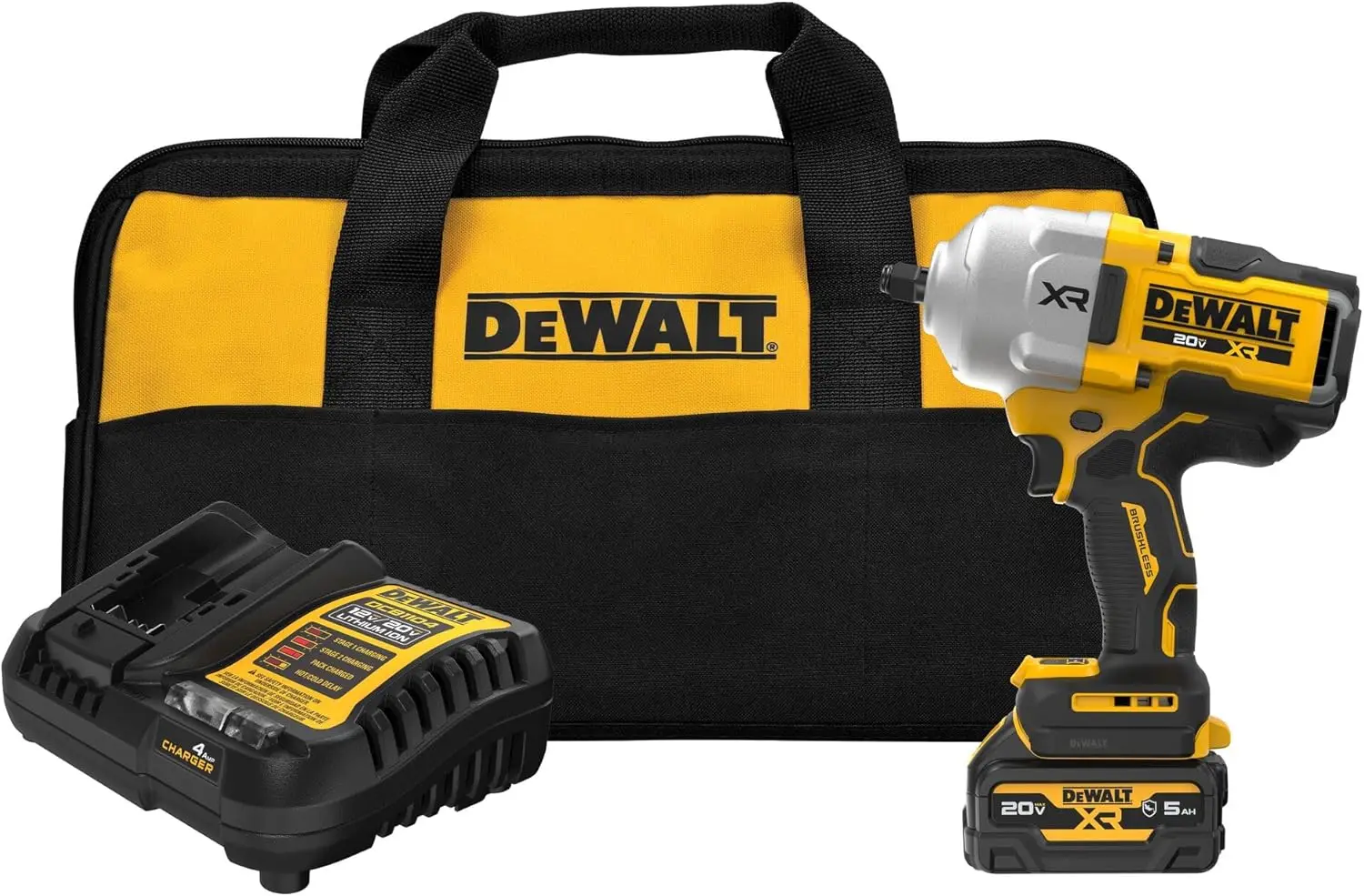 

DEWALT 20V MAX Cordless Impact Wrench Kit, 1/2" Hog Ring, Battery and Charger Included (DCF961GP1)