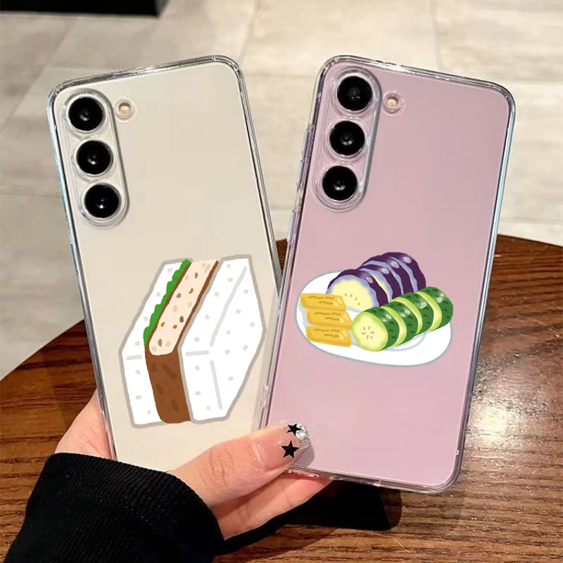 Cute Food Breakfast Cartoon Phone Case For Samsung A56 A36 A26 A54 A52 A50 A70 A12 A14 A16 A22 A24 A42 A34 A32 5G A04s A06 Cover