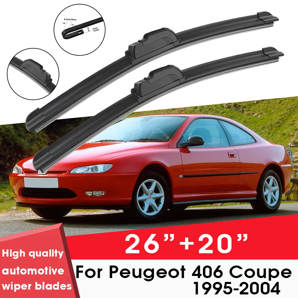 

Car Wiper Blade Blades For Peugeot 406 Coupe 1995-2004 26"+20" Windshield Windscreen Clean Rubber Silicon Car Wipers Accessories