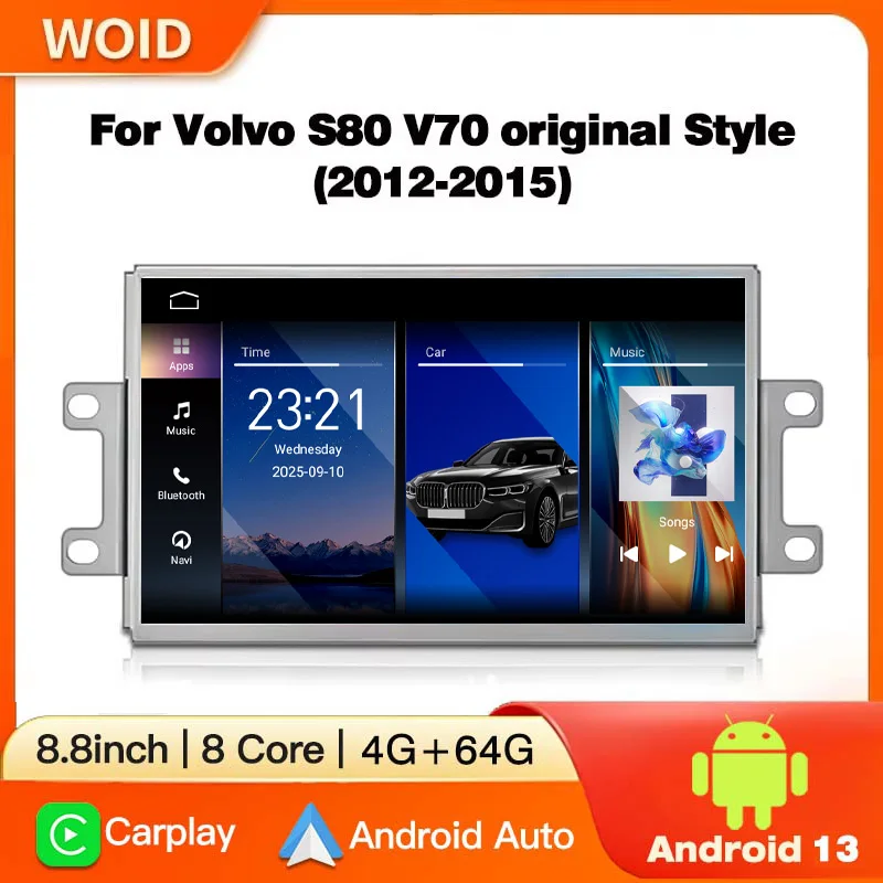 

Android Auto Touch Screen For Volvo S80 V70 2011-2015 Car Multimedia Video Player GPS Navigation Stereo CarPlay Head Unit 4G