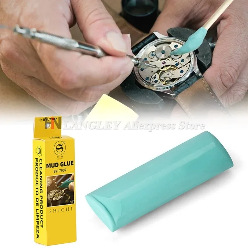 Herramienta de eliminación de polvo de reloj verde, limpiador de esfera de reloj Rodico Putty para limpieza de movimiento de pieza de reloj para relojeros, 1 Uds. BYL7907