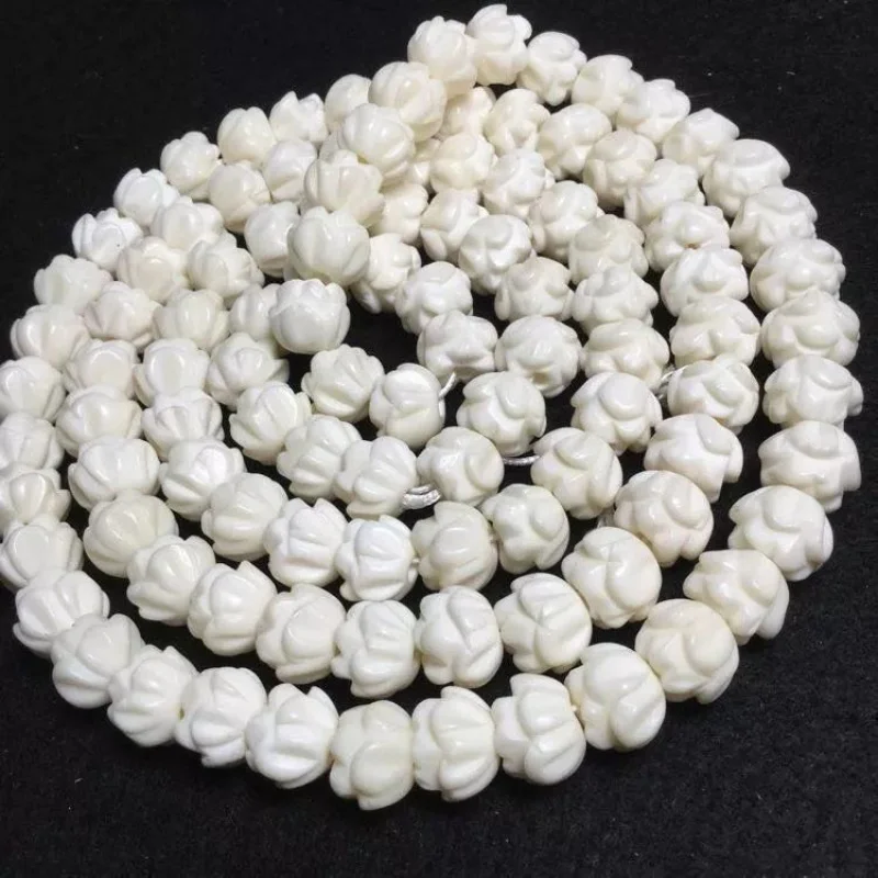 Natural Deer Bone CarvedLoose Buddha Beads 108 Spacer Bead Bracelet Necklace Accessories Men and Women