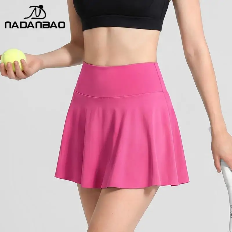 saia-de-tenis-feminina-nadanbao-de-cintura-alta-solida-modelo-evase-calcoes-esportivos-leves-e-macios-para-yoga-saia-calcao-elastica-para-corrida-e-fitness