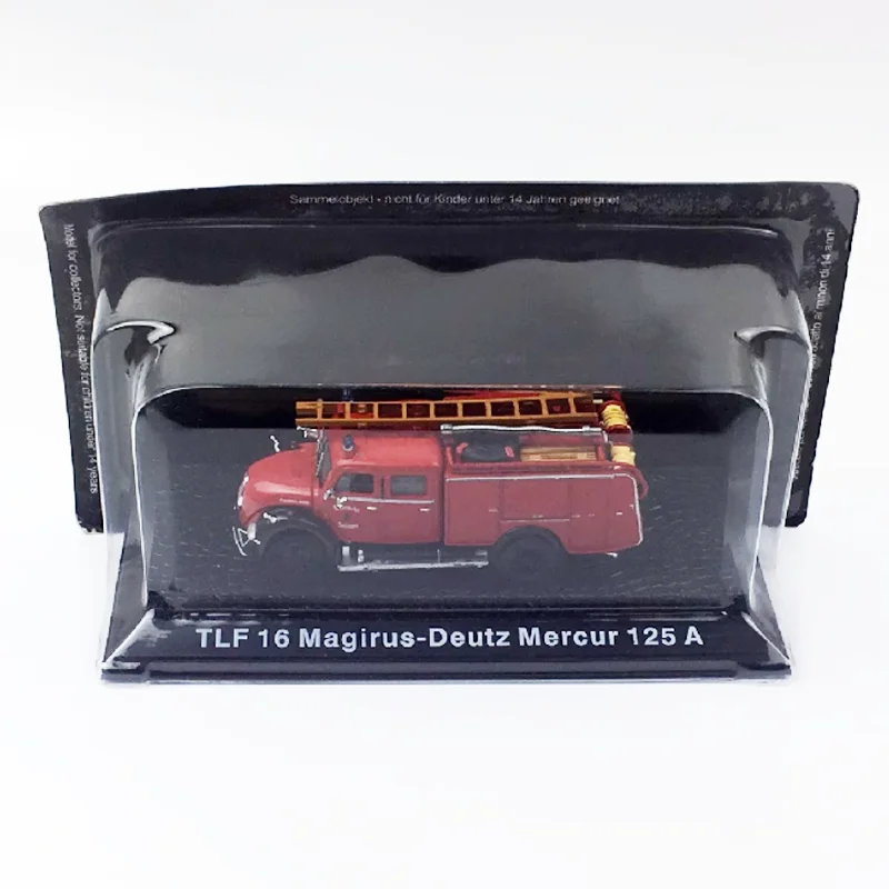 Diecast escala 1:72 tlf 16 magirus deutz 125 um motor de incêndio liga simulação caminhão modelo coleção suoucenir presente exibição estática