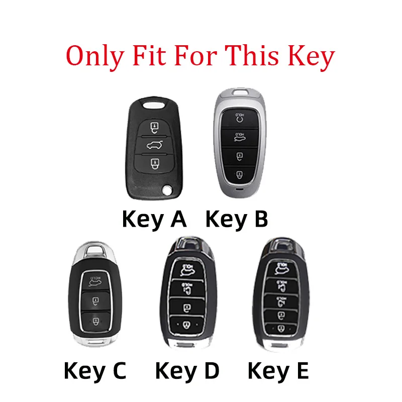 Car Key Holder Case Cover For Hyundai Tucson Solaris Sonata Hybrid NEXO NX4 Santafe Dn8 4 Buttons 2020 2021 2022 Accessories view 2