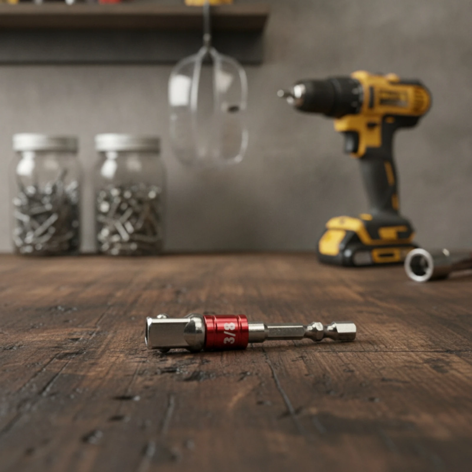 Adjustable Socket Wrench Adapter Universal Socket Adapter with Extension Shank Tool Knurled Self-Adjusting for Mechanics view 2