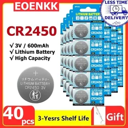CR2450 battery 3V Lithium Button cell 600mAh CR 2450 5029LC LM2450 DL2450 CR2450N BR2450 Cell Coin Battery for Watch toys