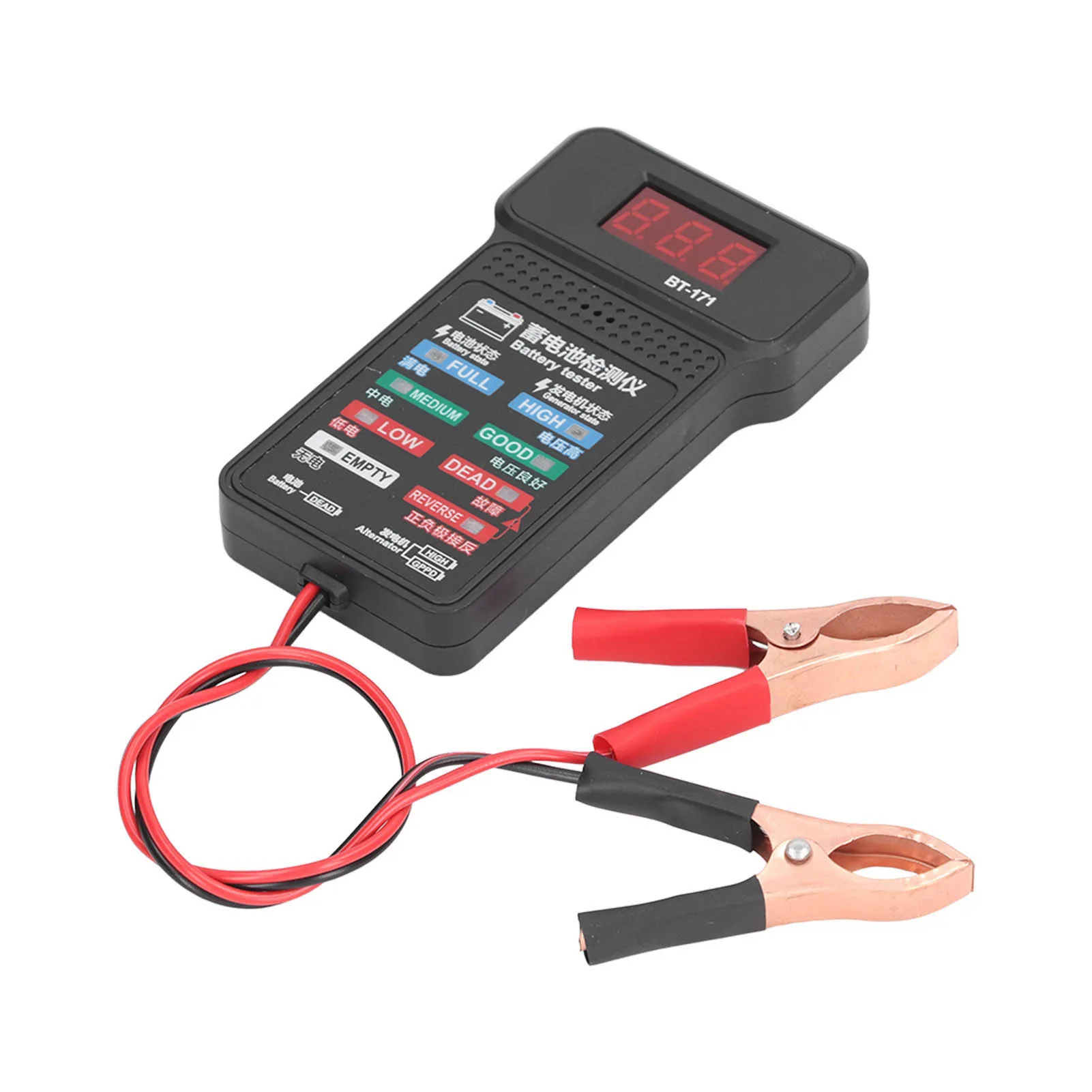 BT-171 Car Battery Tester Automotive Alternator Tester Digital Auto Battery Analyzer 12V Charging Cranking System Tester