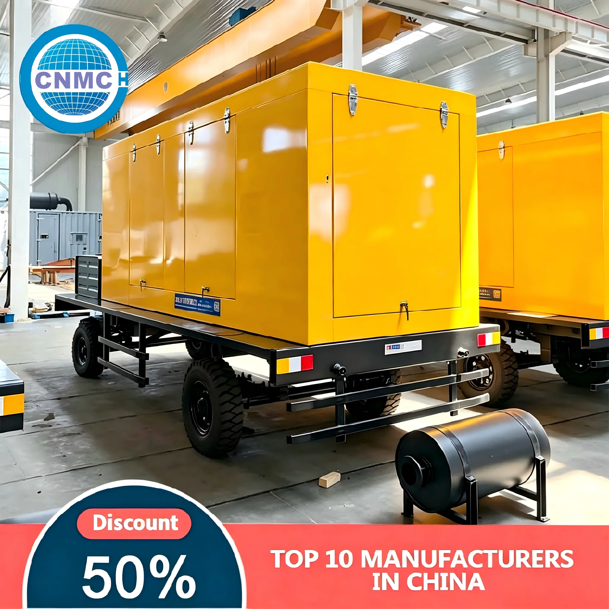 CNMC Trailer-Mounted Diesel Generator 110V 220V 380V Noiseless Customizable Emergency Power Supply Factory Commercial Use