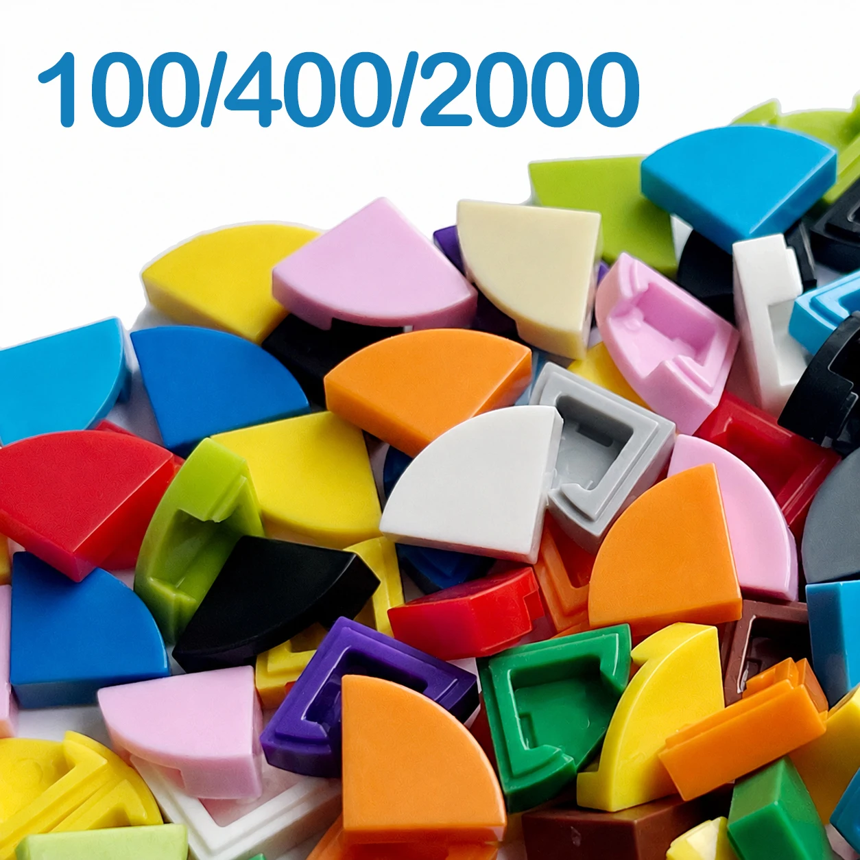100/400/2000pcs Tile One quarter Round DIY Building Blocks Bricks Figures Educational Creative Size Compatible With 25269 Toys