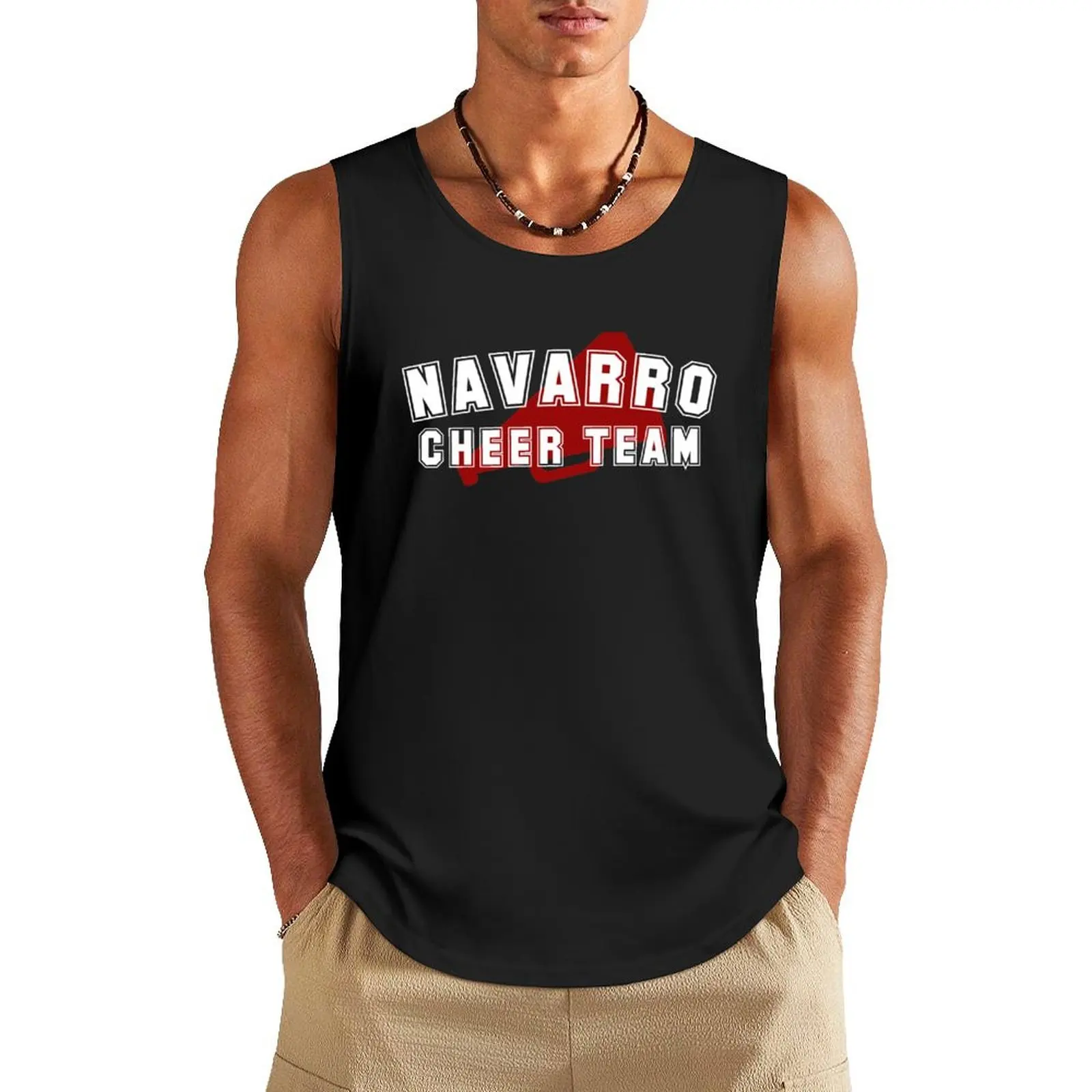 Navarro Cheer Team Tank Top Japanese t-shirt sleeveless tshirts for men sexy clothes men mens designer clothes