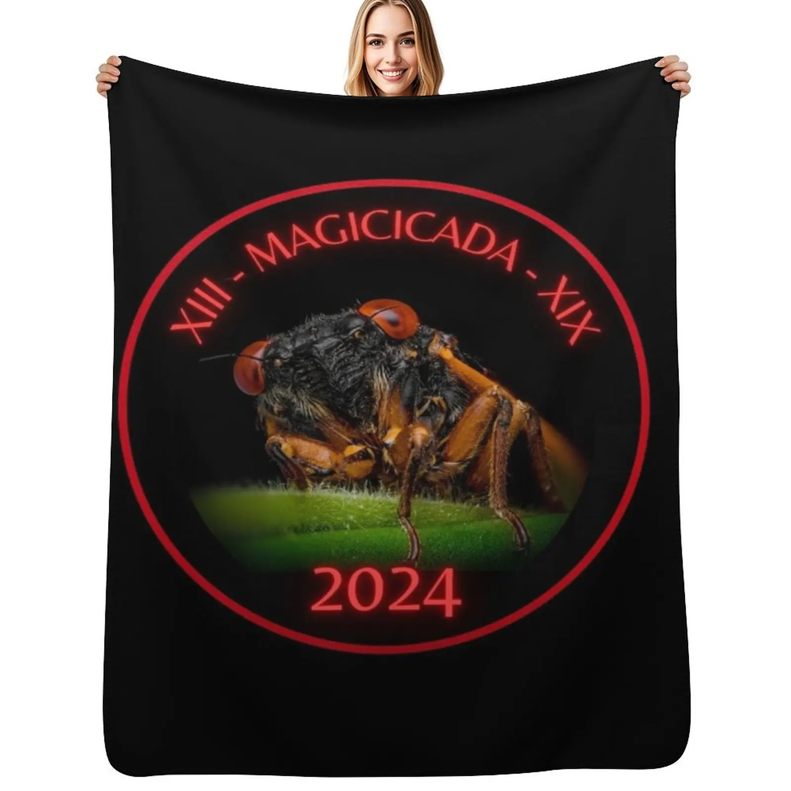 Brood XIII and XIX Cicadas 2024! Throw Blanket Soft Picnic Multi-Purpose Soft Big funny gift Luxury Designer Blankets