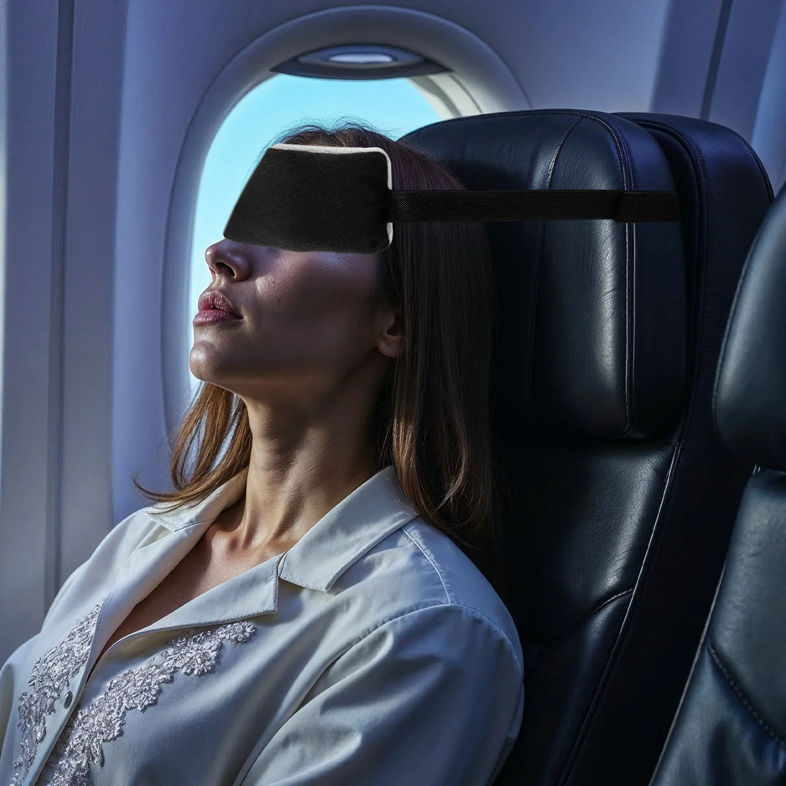 

2 Pcs Plane Travel Head Support Belt Airplane Headrest for Black Car Seat Comfortable Headbands Holder