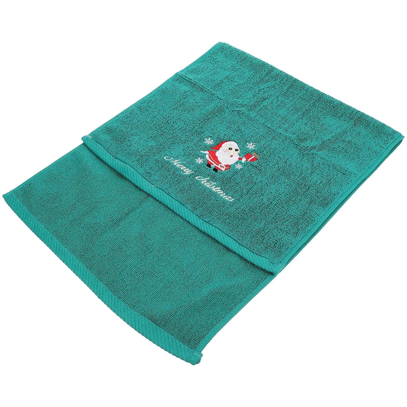 Soft Christmas Hand Towel Cotton Embroidered Holiday Theme Absorbent Fast Drying Skin Friendly for Face Hands Kitchen Bathroom