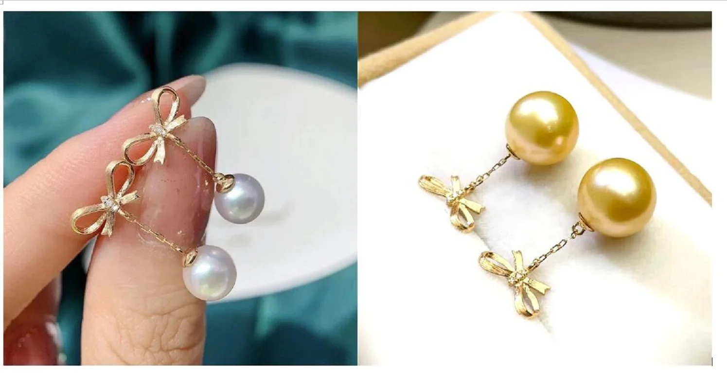 

nobility huge AAAA 9-10mm 10-11mm 11-12mm 12-13mm 13-14mm Japan akoya white round Pearl south sea gold pearl Earrings 925s