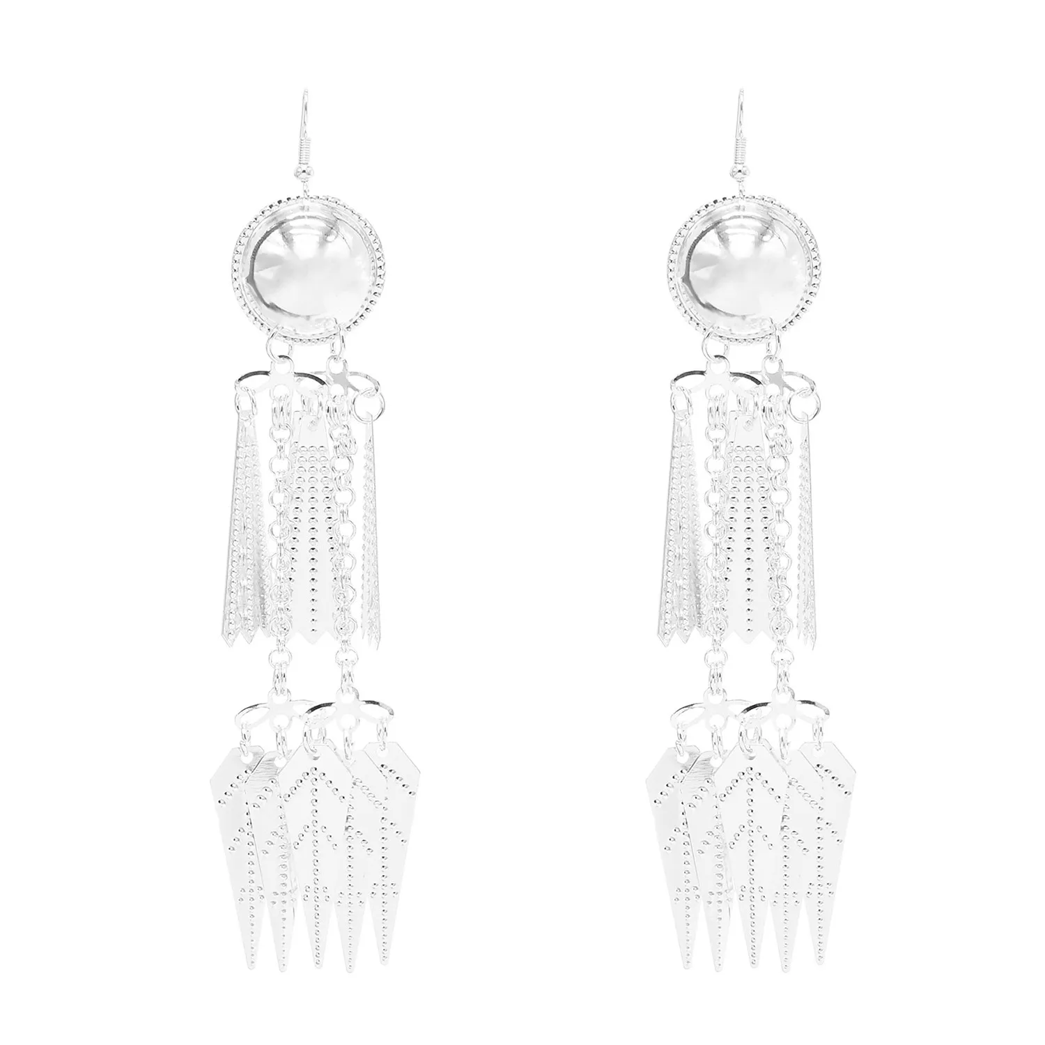 الأقراط قلادة شرابة الفضة للنساء ، نمط العرقي البوهيمي ، اكسسوارات اللباس الموضة ، هدايا الحزب #1