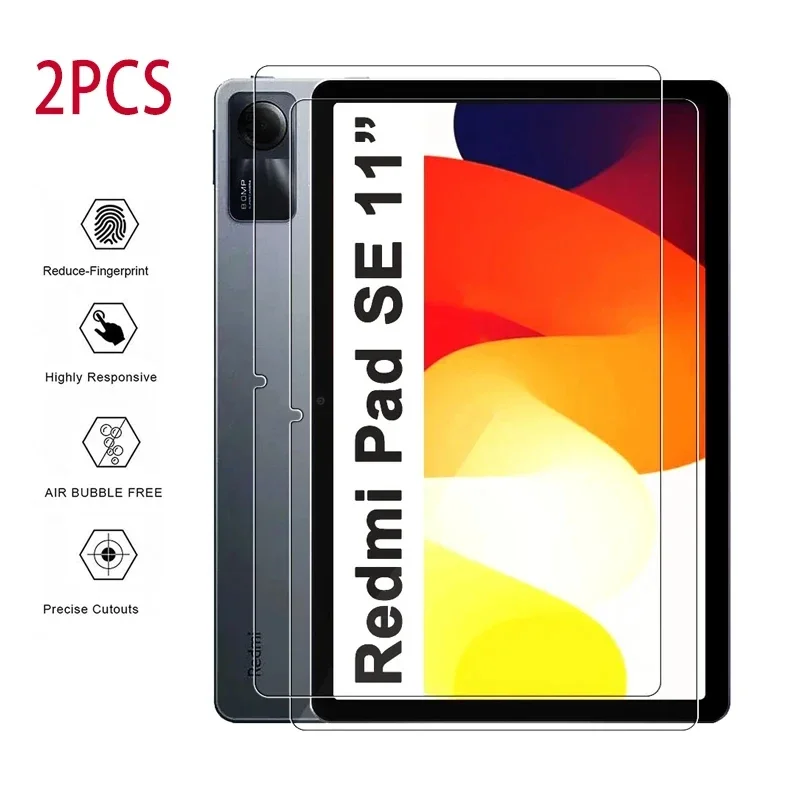 

2PCS HD For Xiaomi Redmi Pad SE 11-inch 2023 Tablet Protective Film Scratch Proof Tempered Glass Screen Protector