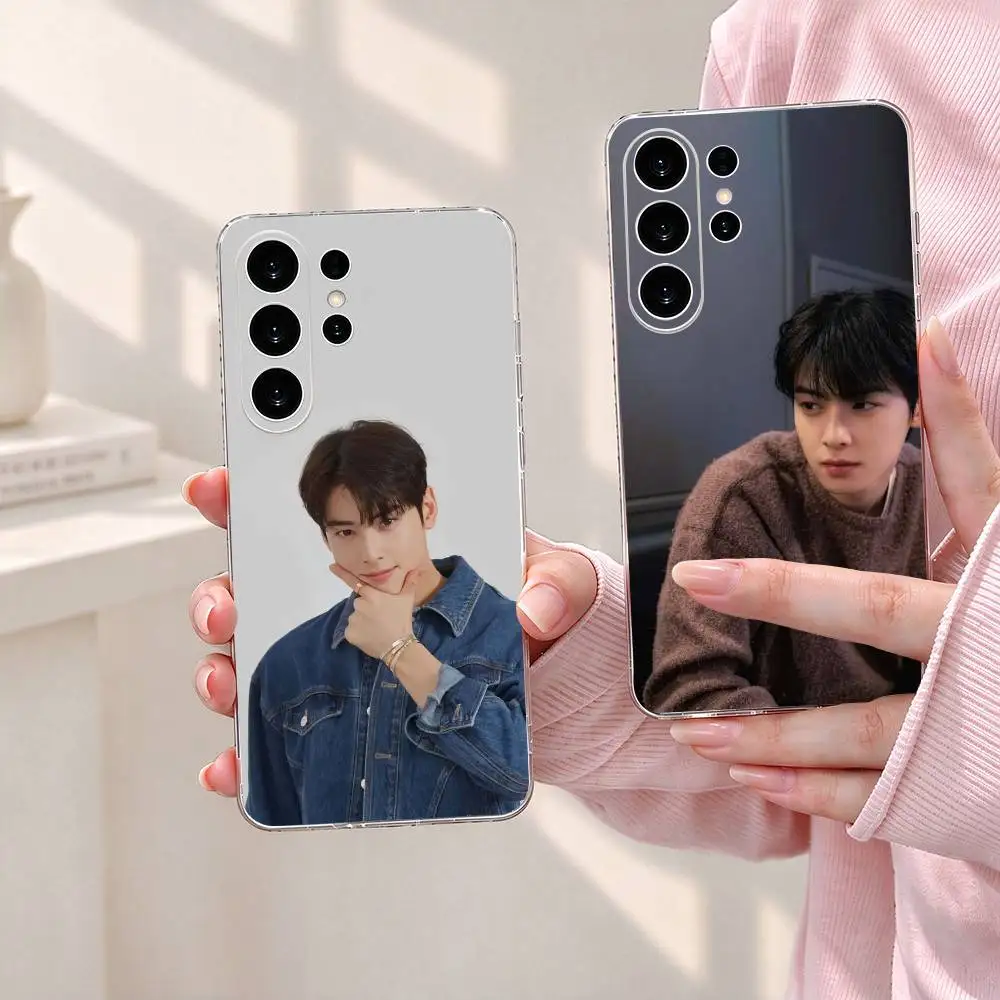 Cha Eun Woo Korean actor singer  gift Phone Case For Samsung S25,S24,S21,S22,S23,S30,Ultra,S20,Plus,Fe Transparent Cover