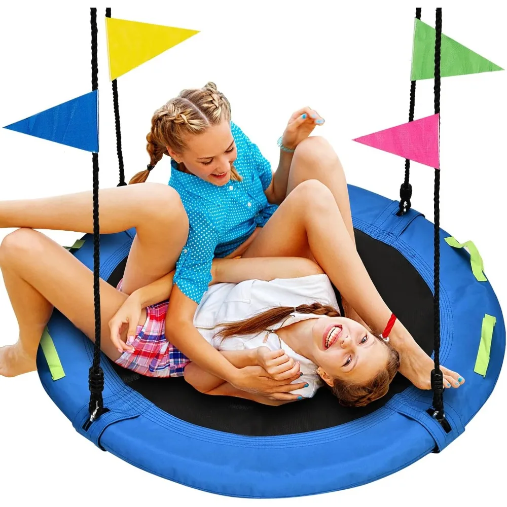 

48 inch Tree Swing, Larger Saucer Flying Swing for Whole Family, 900lbs Weight Capacity, with Adjustable Hanging Straps, for Out