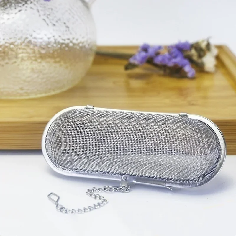 Reusable Stainless Steel Mesh Tea Infusers Long Mesh Tea Cage Strainer Coffee Herb Spice Filter Diffuser Cooking Tea Accessories