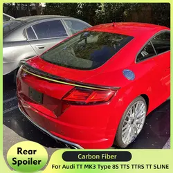 Rear Trunk Spoiler Wing Boot Lip for Audi TT MK3 Type 8S TTS TTRS TT SLINE Coupe 2-Door 2015 - 2017 Carbon Fiber / FRP