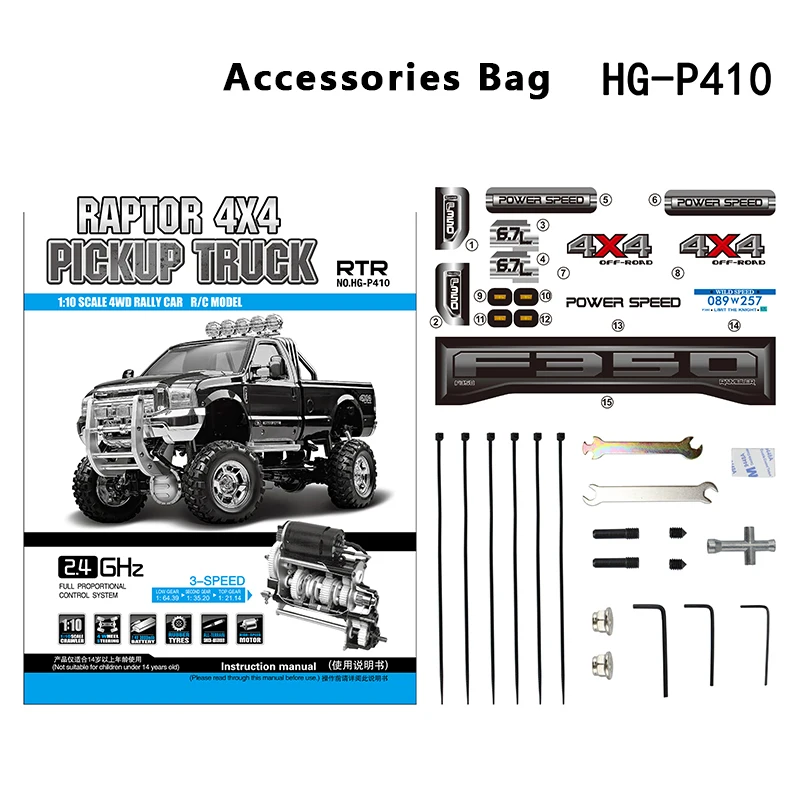 HG P410 1/10 Scale Pickup 4*4 Rally Racing Crawler Car With 2.4G Radio Motor ESC For DIY Raptor RC Truck TH16938