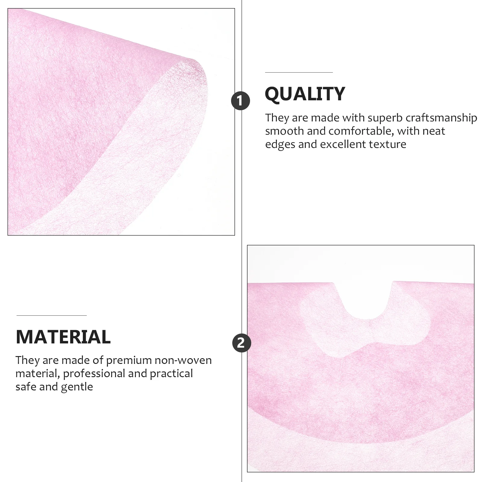 

100Pcs Disposable Face Cushion Covers Non-Woven Soft Breathable Massage Hole Towels for Salon Beauty Spa Use Rest Cradle Covers