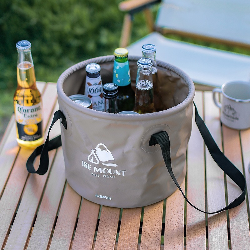 ISE MOUNT Outdoor Round Bucket Travel Camping Folding Bucket Portable Camping Portable Bucket Fishing Bucket