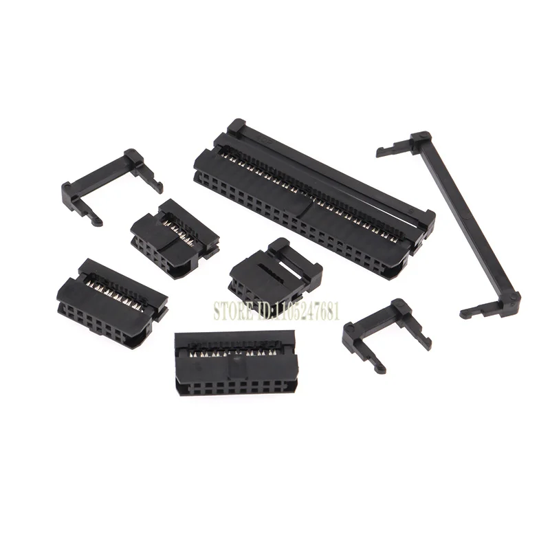 5/10pcs Fc-6/8/10/12/14/16/18/20/30/40/50/64 P Pin Female Header Idc Socket Connector 2.0mm Pitch 8p/10p/16p/20p/40p For Cable