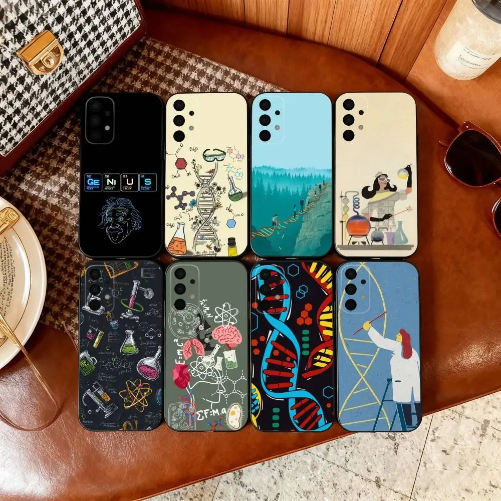 

C-Chemical Biology Experiments Phone Case For Samsung Galaxy A73,A72,A71,A70,A53,A52,A51,Soft Silicone Black Cover