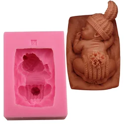 3D Silicone Baby cake Handmade Mold Soap Children Sleeping Cake Decorating Cookware Dining Bar Non-Stick Christmas Kitchen Tools
