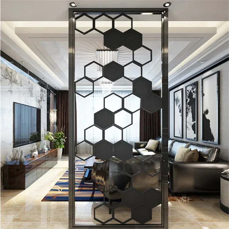 Indoor Screen Partition,Decorative Living Room Metal Stainless Steel Hanging Room Divider Paritions Screen