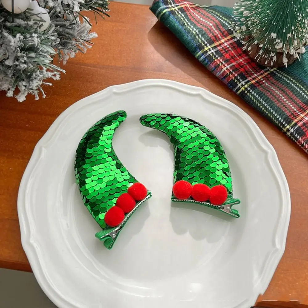 

Merry Christmas Decor Christmas Hairpin Sequin Deer Horn Children Antler Hair Clip Plush Duckbill Clip Santa Claus